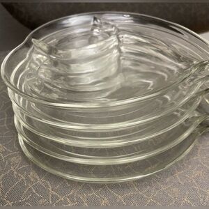 Clear 5 Snack Plate heart shaped.